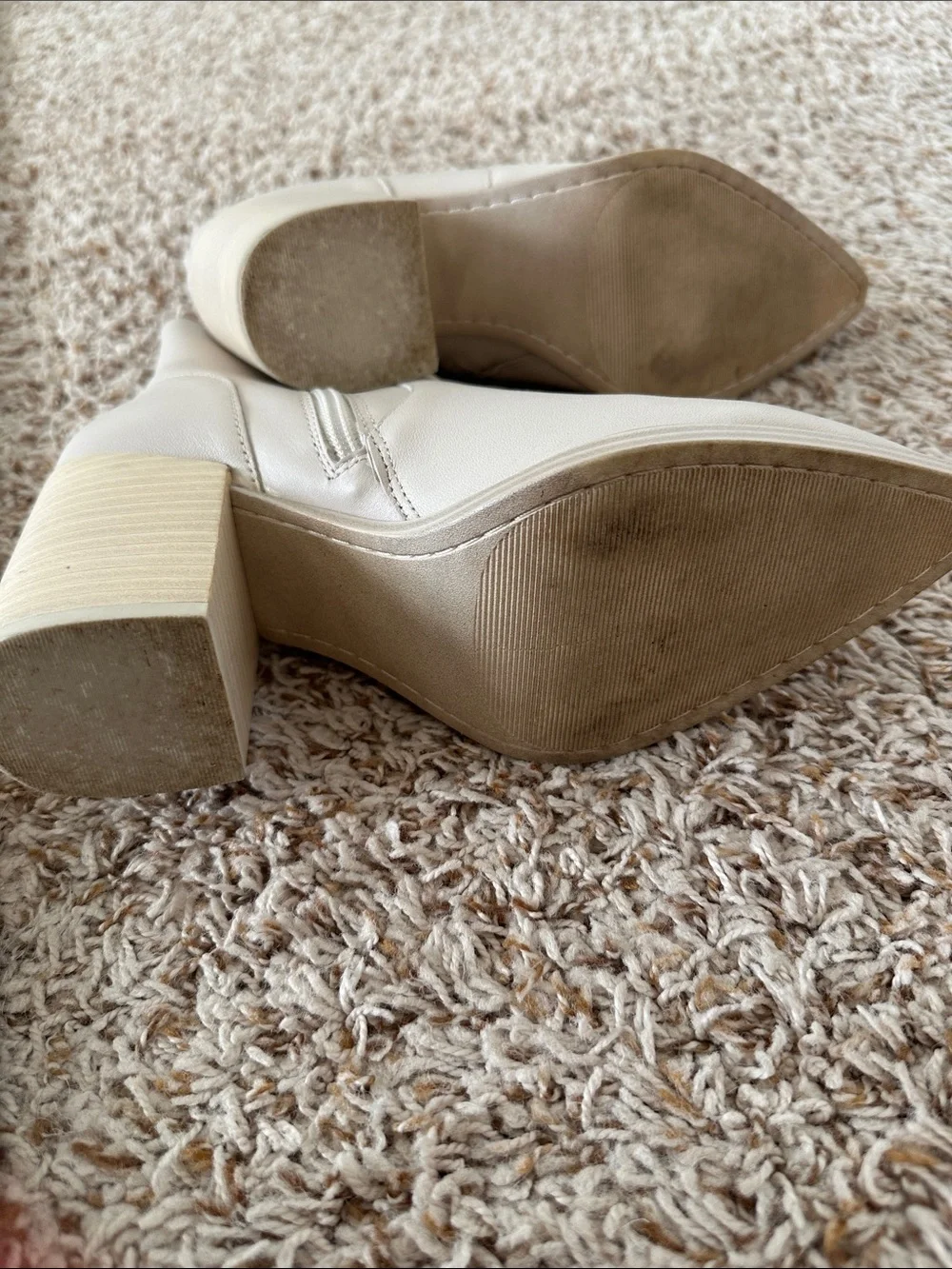 Steve Madden Calabria Bone Pointed Toe Block Heel Ankle Boots Sz 8